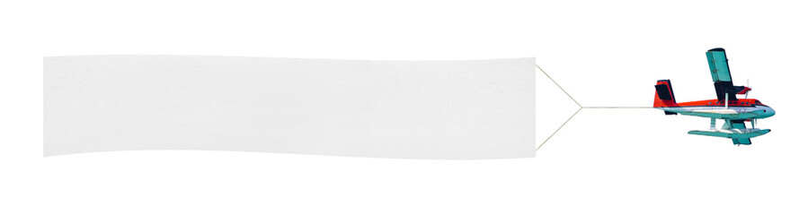 Fototapeta premium Flying airplane and banner