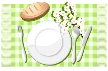 Piatto con Posate e Tovaglia-Plate and Cutlery Background-2