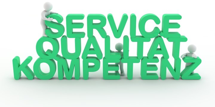 Service - Qualität - Kompetenz - mit 3 Figuren - V.2.02