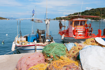 Fishing boats in Greek harbor © Ivonne Wierink