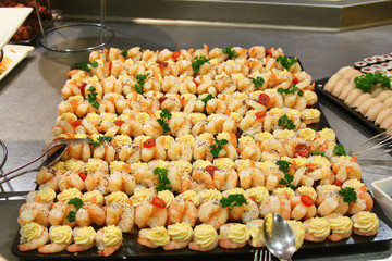 entrée plateau de crevettes
