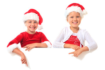 miss santas presenting copyspace,christmas concept