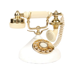Old fashioned phone isolated on white background