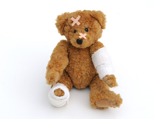 Bandaged teddy bear