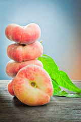 peach on old wood,