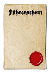 Urkunde Führerschein Wachssiegel