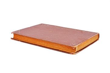 Ancient book, isolated on white background. Selective focus