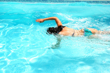 Woman in swimming pool