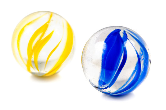A Pair of Glass Cateye Marbles