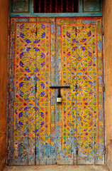 Islamic geometric art painted on door