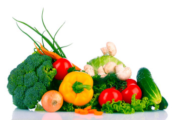 A set of fresh vegetables isolated on white