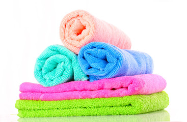 Few towels isolated on white