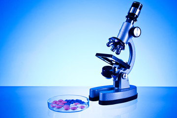 microscope and supplements of diet