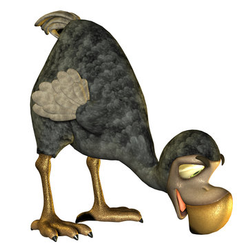 recommend clip art: Dodo als Cartoon bei der Nahrungsaufnahme