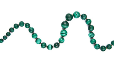 malachite necklace isolated