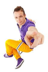 male dancer pointing at you