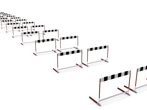 row of barriers to success
