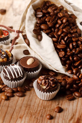 chocolate sweets with coffee beans