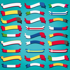 Ribbons of flag Europe vector