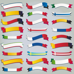 Ribbons of flag Europe vector