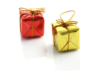 christmas gift box bell candy toy isolated on white