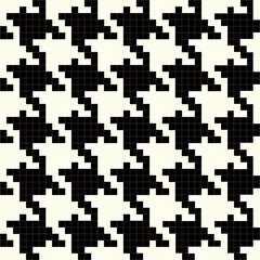 Papier Peint photo Lavable Pixels Texture pied-de-poule vecteur noir et blanc