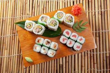 Japanese sushi  Roll made of Smoked fish