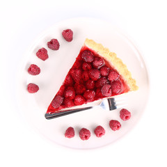 Raspberry Tart portion on a plate