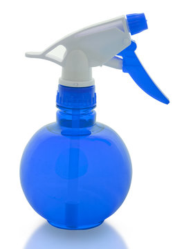 empty spray bottles isolated on white background