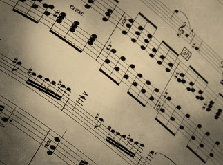 Fototapeta premium Wynik muzyczny na teksturze retro