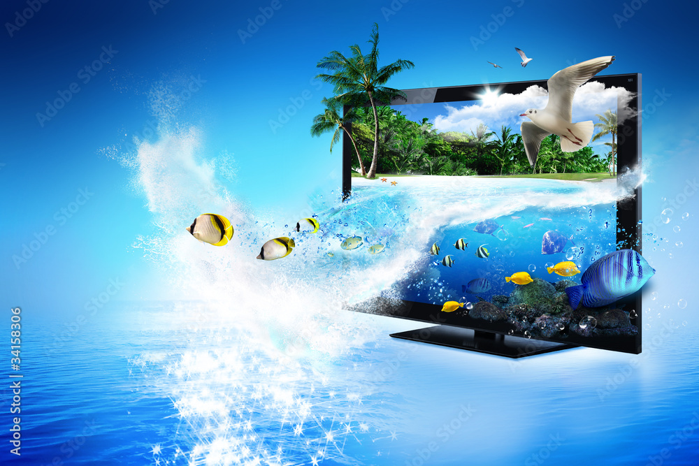 Wall mural 3d tv - magical world of nature