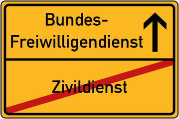 Ortstafel Bundesfreiwilligendienst und Zivildienst