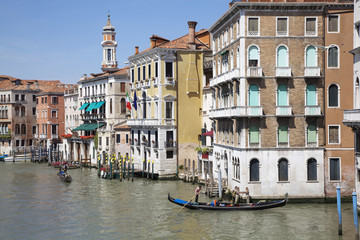 Fototapeta na wymiar Venice, gondolas on Canal Grande, Italy