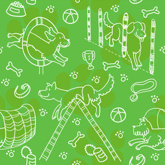 Seamless Pattern With Agility Training.