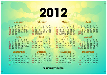 2012 calender