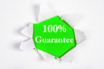 100% Guarantee under paper