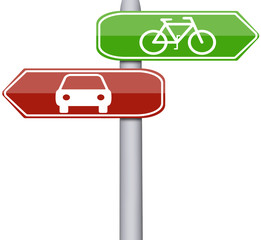Bike and car sign