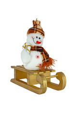 Snowman on sledge