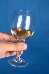 Coins and goblet