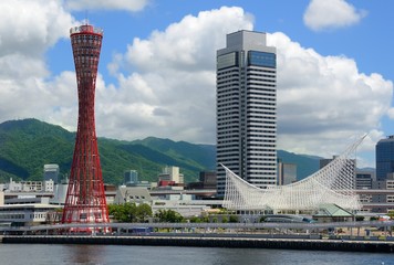 Kobe, Japan Skyline at Port of Kobe