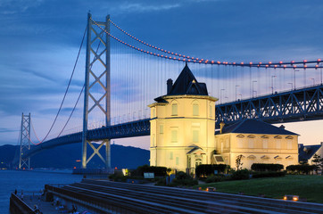 Akashi Kaikyo Bridge in Kobe, Japan