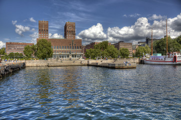Oslo Radhuset from sea (HDR)