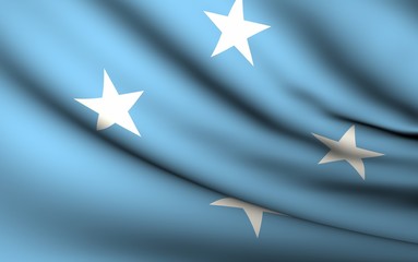Flying Flag of Micronesia | All Countries Collection |