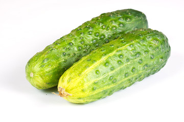 two cucumbers isolated