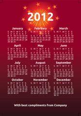 ready made 2012 new year calendar