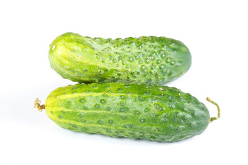 two cucumbers isolated