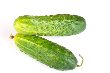 two cucumbers isolated