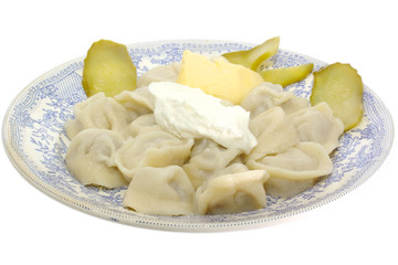 Pelmeni with sour cream