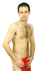Fototapeta premium Beautiful muscular man with the towel.