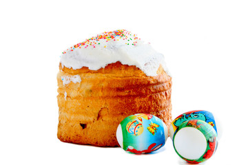 Easter cake and eggs